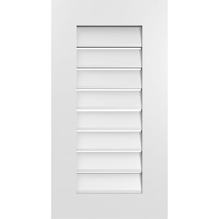 Ekena Millwork Vertical Surface Mount PVC Gable Vent: Functional, w/ 3-1/2"W x 1"P Standard Frame, 16"W x 30"H GVPVE16X3001SF